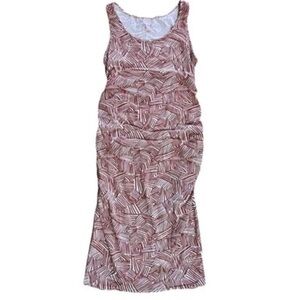 NWOT Baby bump friendly Size M Isabel Maternity tank dress stretchy rust/white.